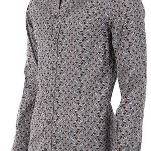 - Dolce & Gabbana GOLD COLLECTION - Cars Printed grey button down 
15 1/2
